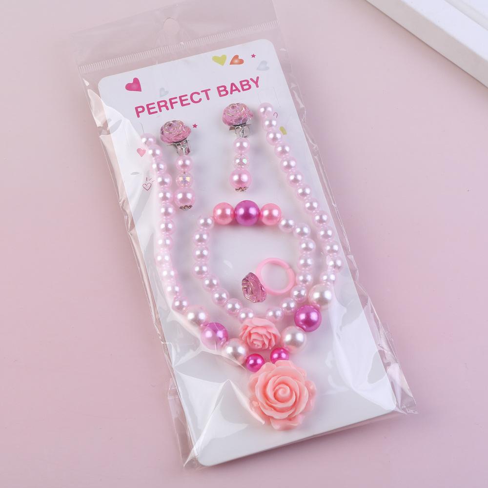 5 Pcs Children's Necklace Bracelet Set Necklace Girl Baby Accessories Children's Necklace Children's Accessories