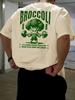 Stylish 100 Cotton Unisexs T Shirt Featuring Green Broccoli Gym Character Ideal for Summer Urban Style and Workouts
