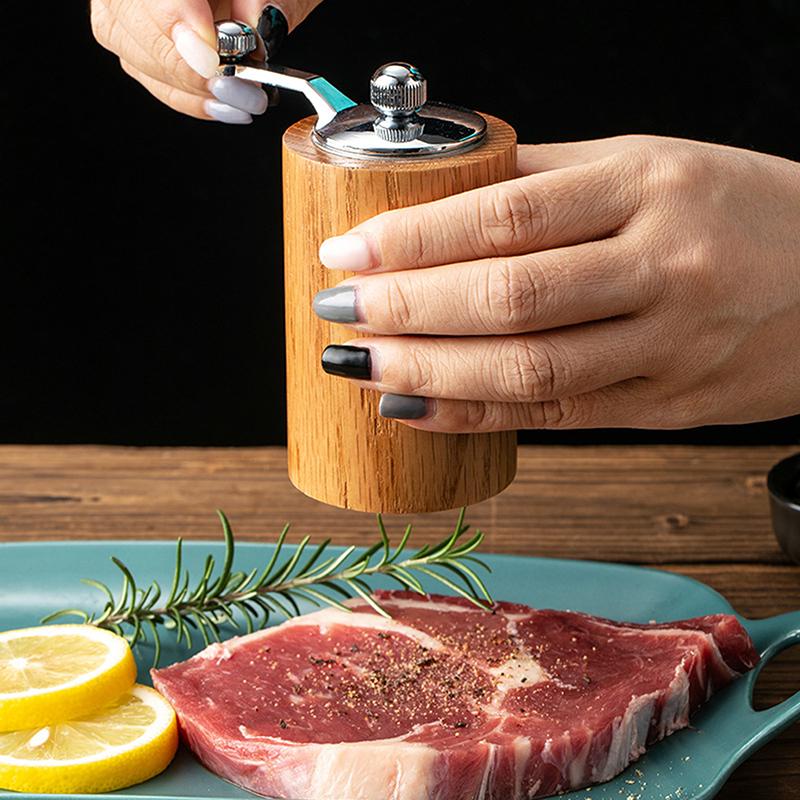 Handbetriebene Pfeffermühle Küche Manuell Massivholz Schwarzer Pfeffer Mühle Haushalt Meersalz Pfefferpulver Mahlflasche
