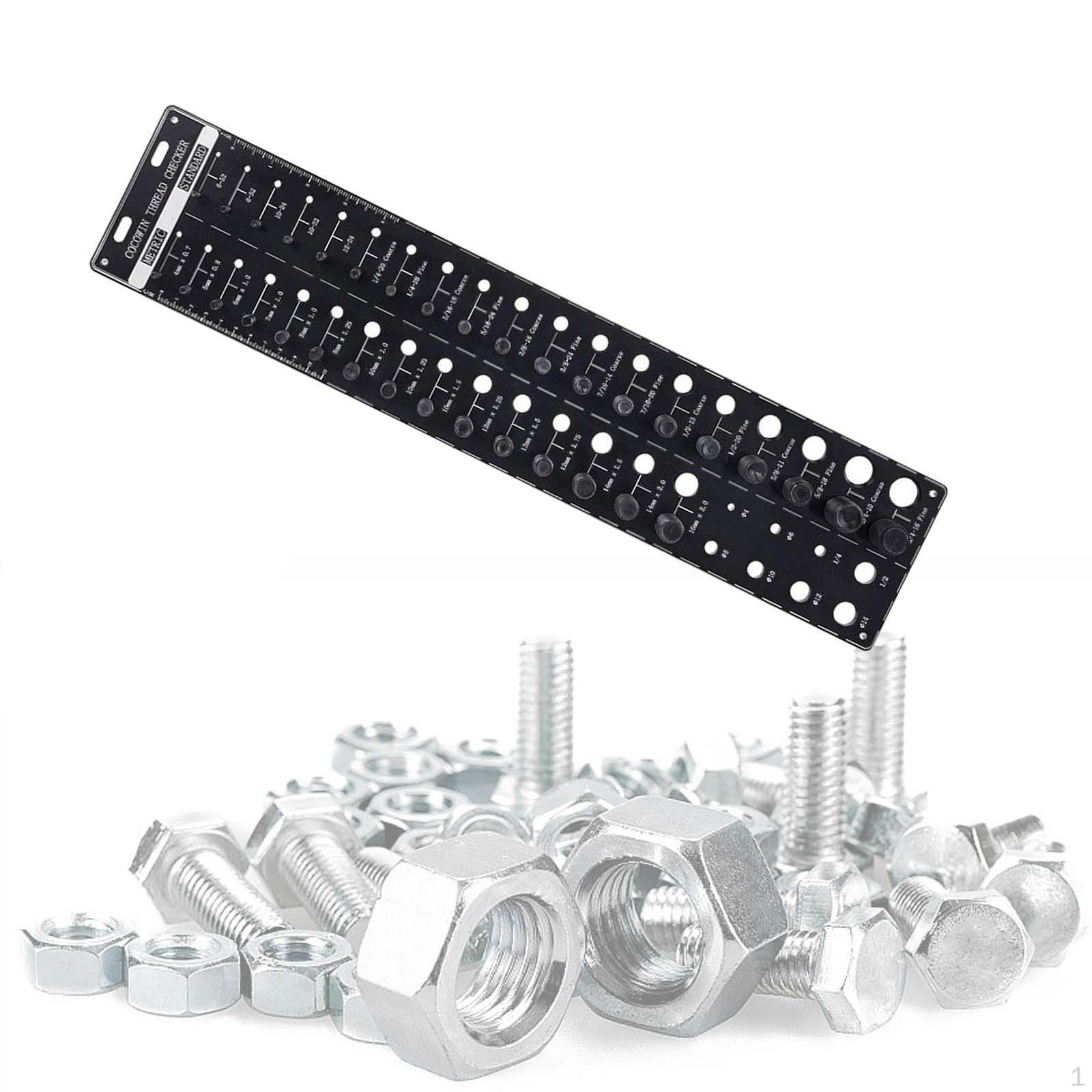 

Устройство для проверки резьбы гаек и болтов. Идентификационная плата размера винта. Простая.