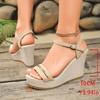 Sandali da Piattaforma Peep Toe a Zeppa Transfrontalieri Piattaforma Commercio Estero Sandali Estivi Nuovi Europei e Americani Taglia Grande Sandali Romani a Zeppa