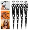 30pcs Halloween Fingertip Claw Nail Rings Black Fingernail Covers Hollow Finger Nail Tips For Women Cosplay Costume Party