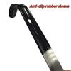 1Pcs 16.5"/42Cm Easy-Grip Metal Shoe Horn Black Long Handle Curved Hook Ergonomic Stainless Steel Shoehorn For Seniors