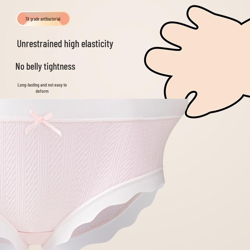 Roupa íntima antibacteriana de algodão puro para meninas - Classe A, Idades 8-16, Shorts Triângulo