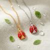 French Red Enamel Ladybug Necklace: Cute Insect Design Clavicle Chain