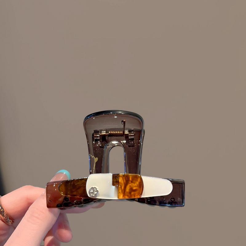 Vintage Tortoiseshell Medium Shark Hair Claw Elegant Women Half Updo Back Head Hair Clip Daily Fashion Hair Accessories