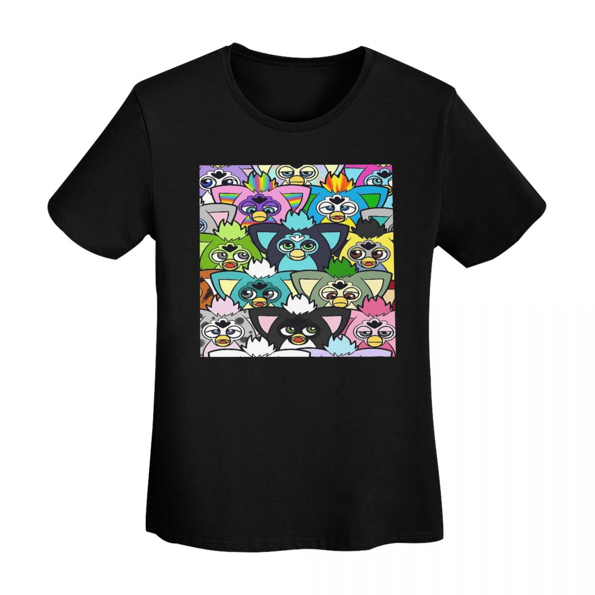 

Nightmare Furby Cartoon Robot Toys TShirt Women Short Sleeve T Shirts Round Neck Clothes Cotton Summer Tees Streetwear 4XL