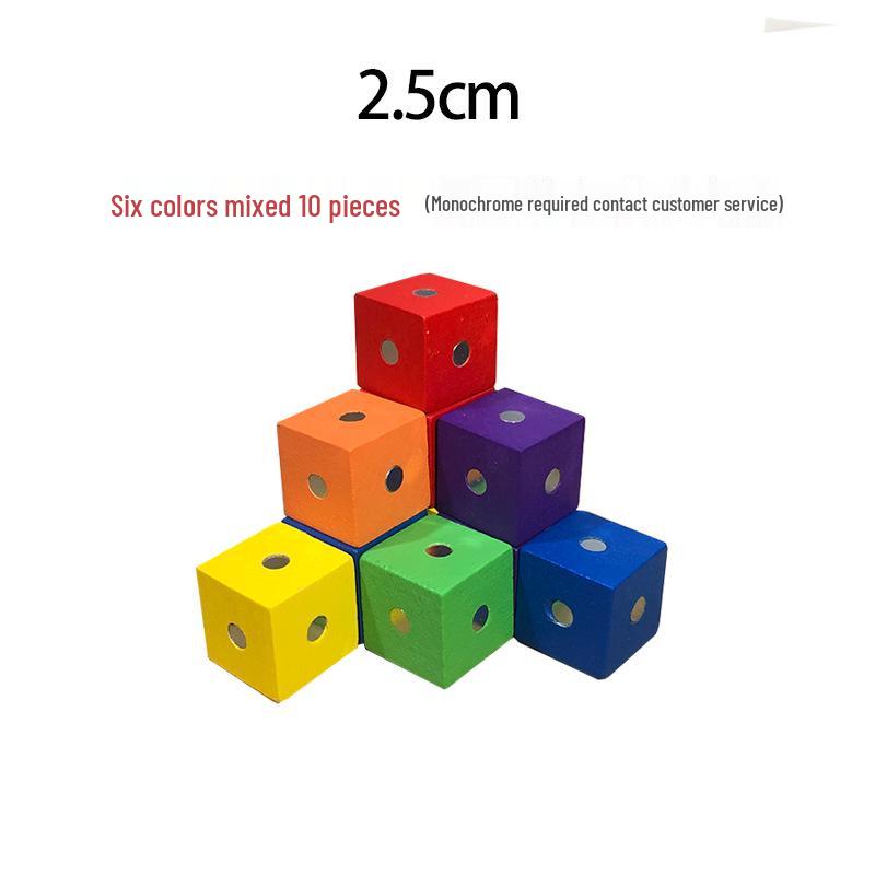 Original Colored Wooden Cube Building Blocks - Small Square Teaching Aid for Primary School