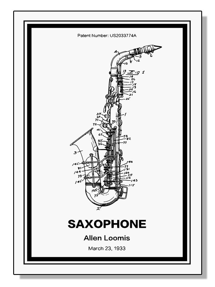 Vintage Musical Instrument Patents Posters Canvas Painting Guitar Saxophone Boombox Video Game Machine Wall Art Room Home Decor