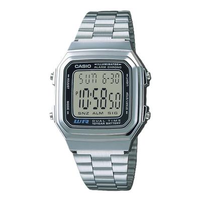 Refurbished Casio Digital Stainless Steel Alarm Chrono Dual Time A178WA-1ADF A178WA-1A Men's Watch
