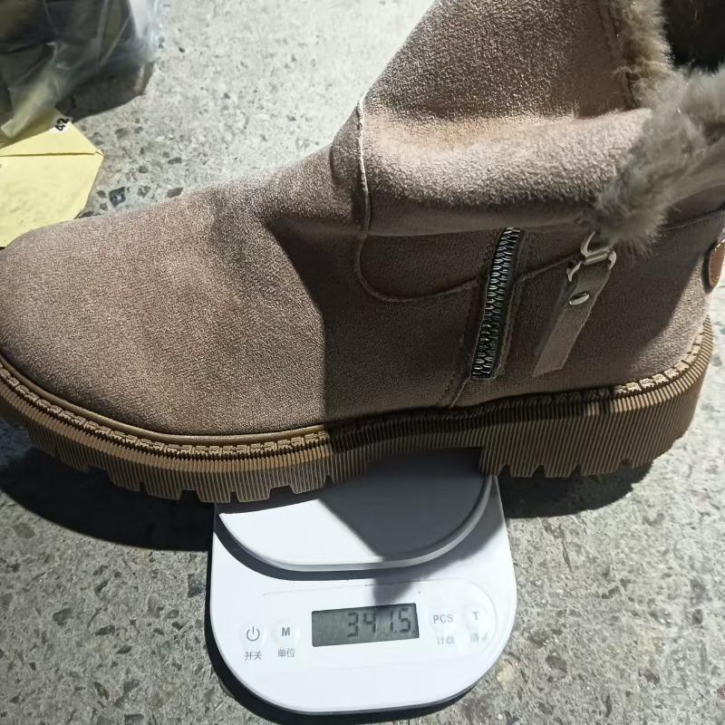 New snow boots women's trend medium tube piled thickened warm cotton shoes leather fur body winter women's boots