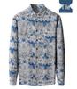 Spring & Autumn Men's Plus Size Printed Cotton Linen Shirt - Business Casual, Long Sleeve.