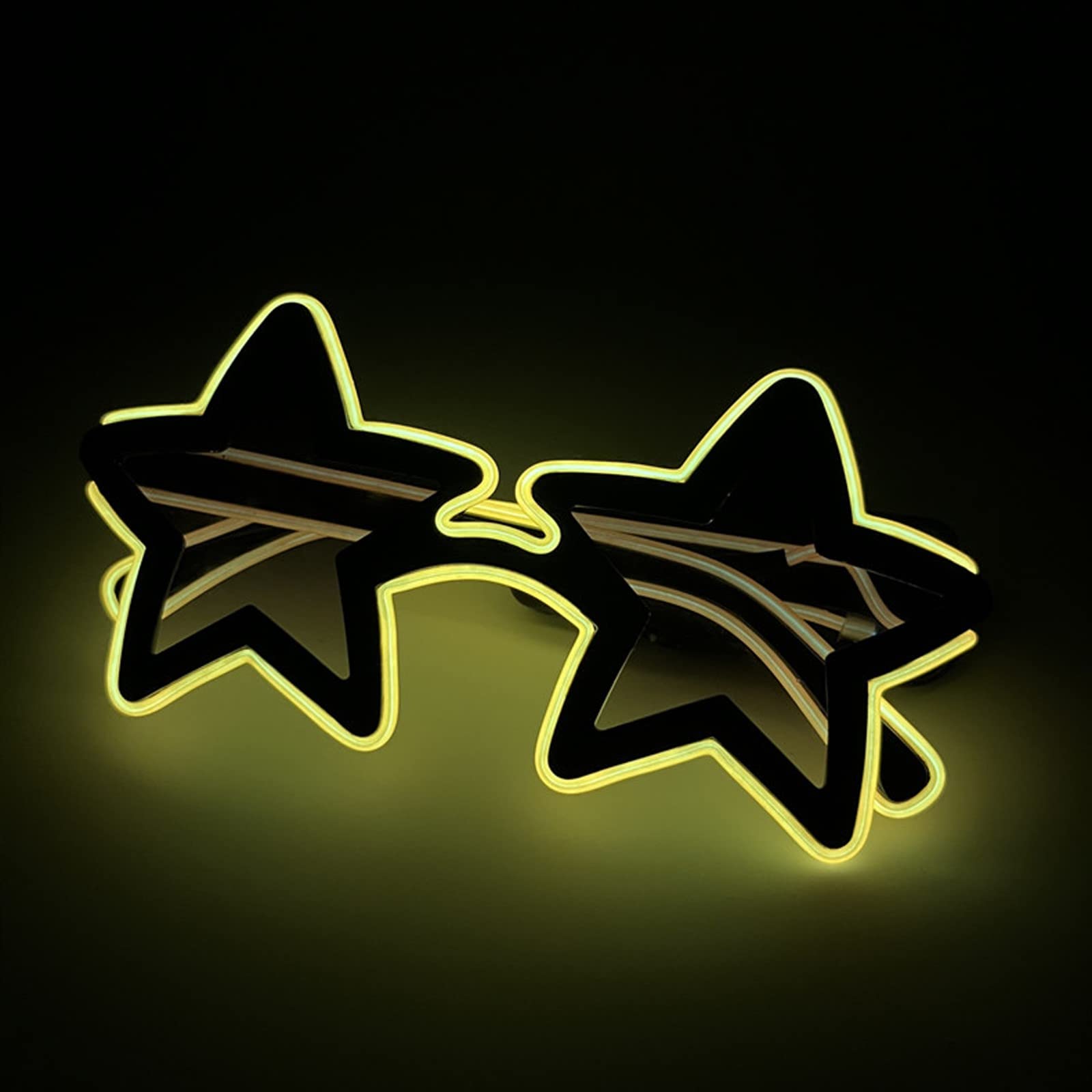 

Halloween Star Luminous Glasses Cosplay Costume Props LED Glasses Christmas Party Birthday Gift Sunglasses [MAYTOTE] (Yellow)