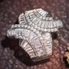 925 Sterling Silver Gorgeous Wide Band Rings for Women Full Dazzling AA Cubic Zirconia Luxury Bridal Wedding Rings Jewelry GiftsGood product