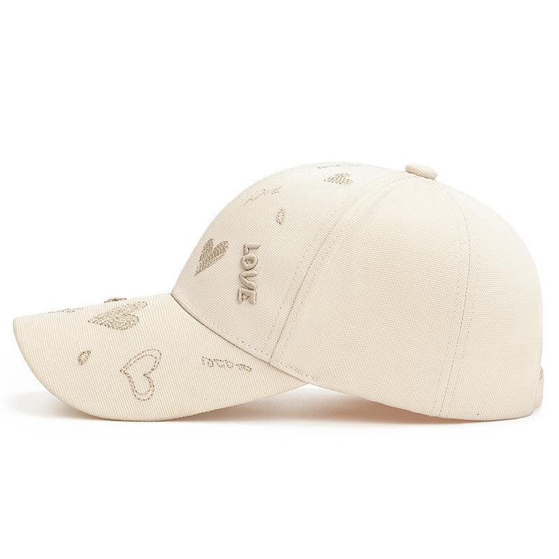 Wysokiej jakości czapka bejsbolowa damska ins pokazuje twarz mała twarda góra 3D trójwymiarowa złota linia LOVE moda wersja koreańska modna czapka