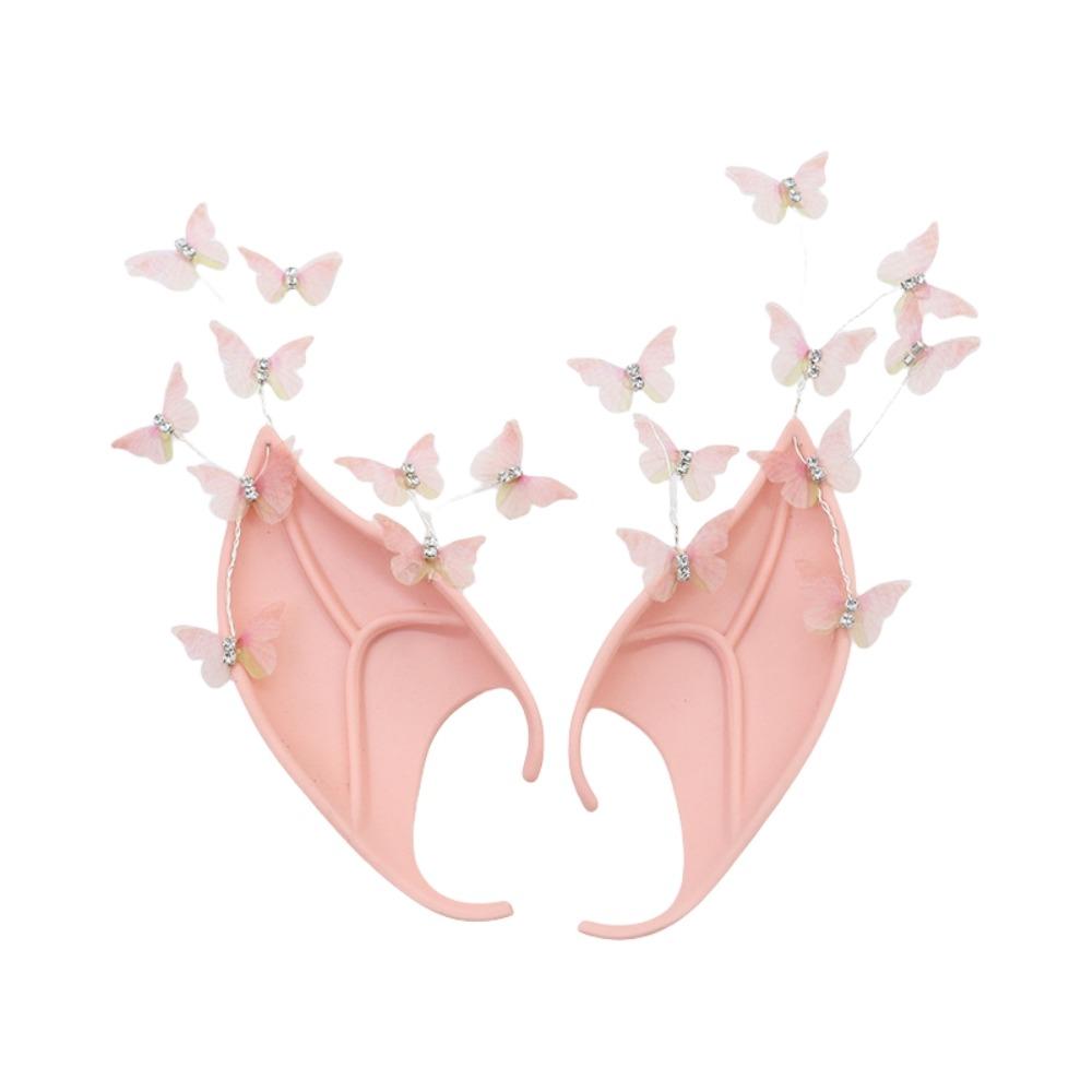 Pearl Zinc Zinc Alloy Halloween False Ears Forest Butterfly Latex Ear Cuff Jewelry  Dress Up