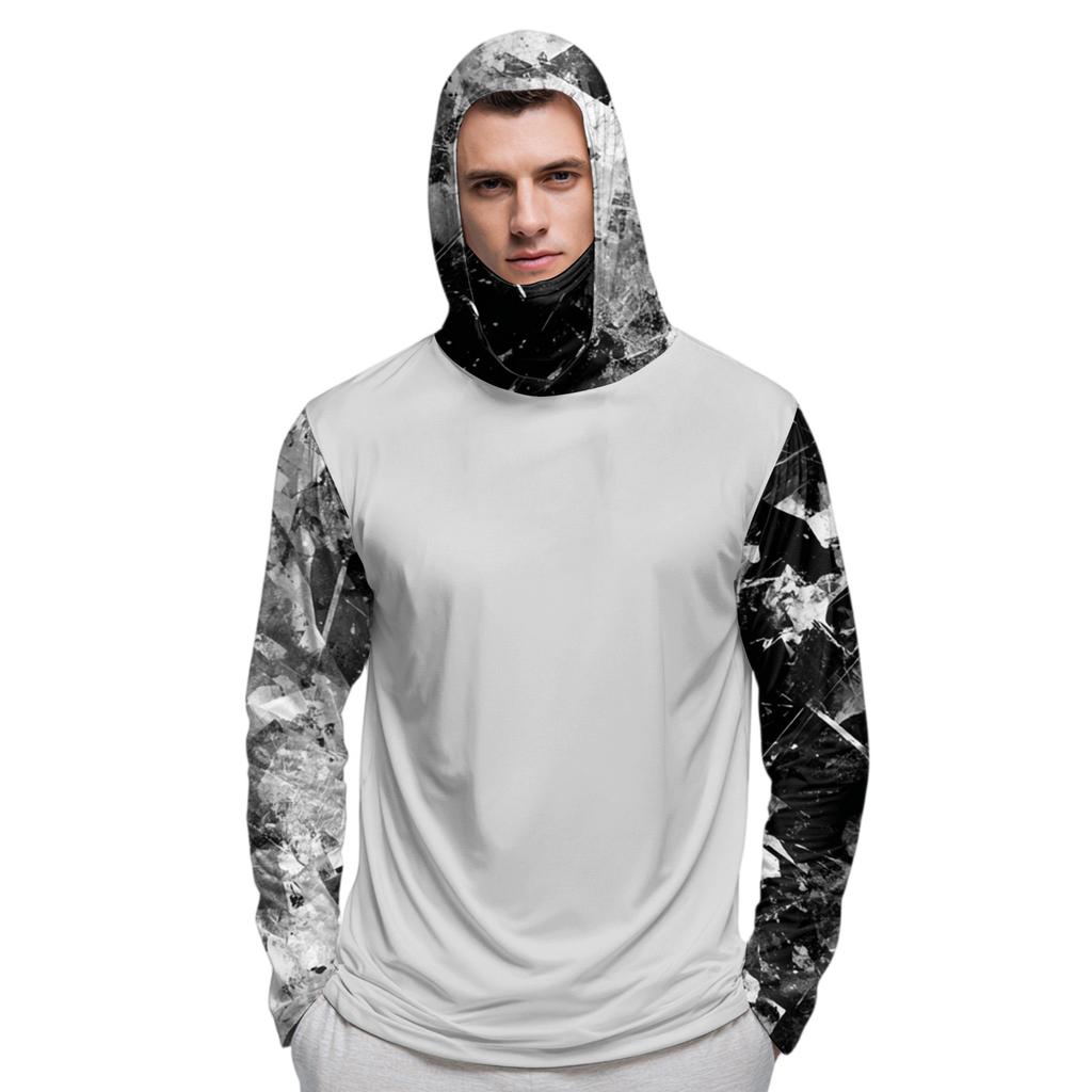 Men's Shirt With Mask Lightweight Long Sleeve Hooded Hiking Fishing Performance