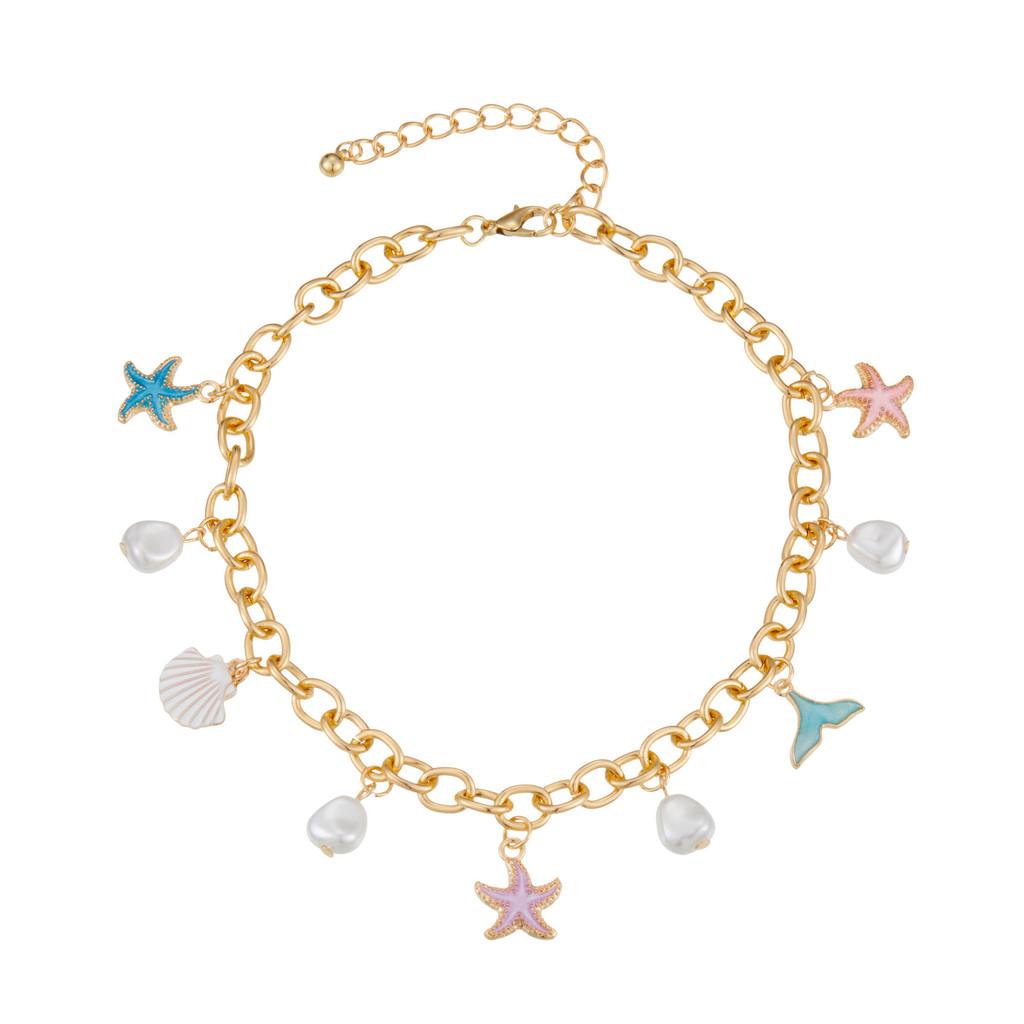 Fresh And Sweet Oceanic Starfish Necklace With Stunning Dolphin Pendant For Vibes Summer