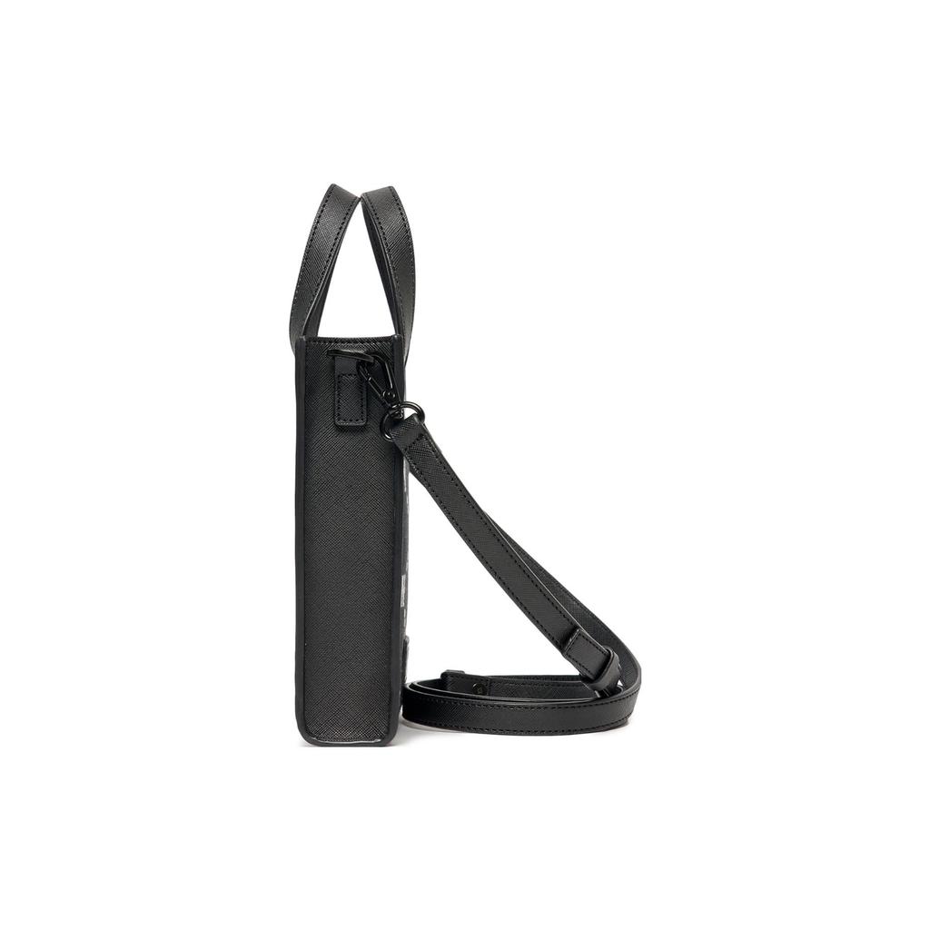 New MLB Monogram Collection Polyester Portable One Shoulder Crossbody Cell Phone Pouch Small Size Women's Black 3ACRH012N-50BKS