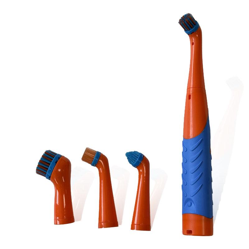 4-in-1 Electric Cleaning Brush with 4 Different Brush Heads for Cleaning Kitchen Bathroom Living Room