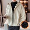 Lamb Plush CoatMen's Autumn Winter New Granular Velvet Winter Coat Fleece-lined Warm Thickened Jackets