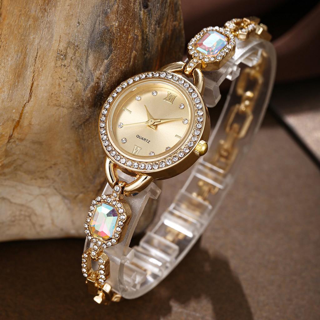 Womens Alloy Wristwatch With Sparkling Beads And Quartz Movement For Daily Use