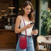 Round Zippered Crossbody Bag Large Capacity Mobile Phone Bag Classic Phone Shoulder Bag  Women Girl