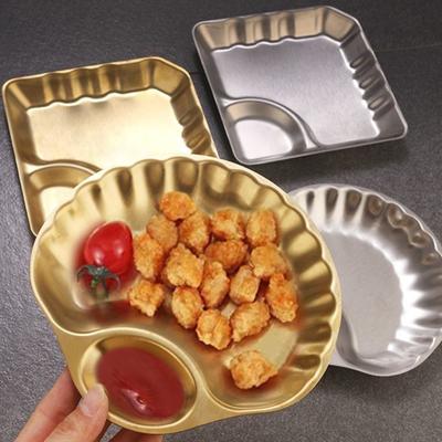 Zestaw tacek na przekąski ze stali nierdzewnej z miseczką do maczania, polerowana, taca do serwowania kanapek, chipsów sushi, pierogów i sałatek