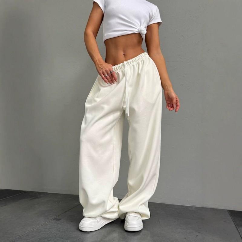 2026 Dámské volné široké kalhoty s potiskem křídel Streetwear Ležérní kalhoty