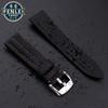 For BLANCPAIN Co branded Fifty Fathoms Five Oceans Nylon silicone bottom Watch Strap Black Men's Canvas Bracelet 22MM Watchband