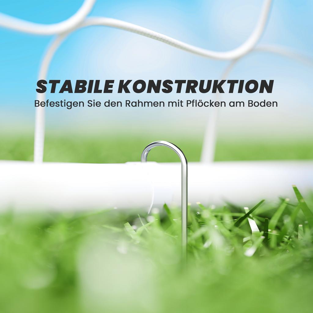Soccer Goal for Kids, Target Marking, Shock-Absorbing Sleeves, Garden, 186x123cm, White
