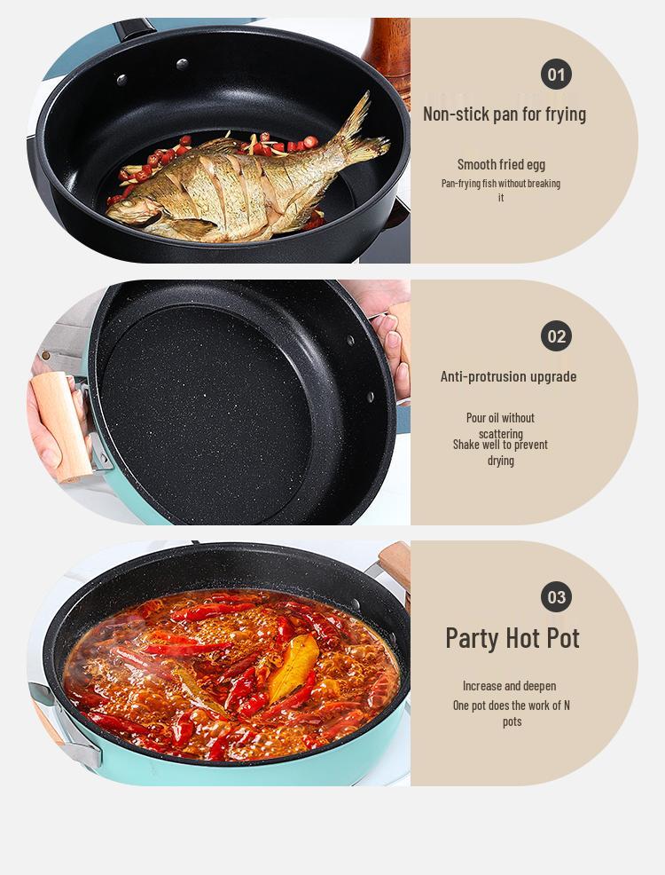 Desui Maifan Stone Non-stick Double-Ear Soup Pot for Gas and Induction Cookers