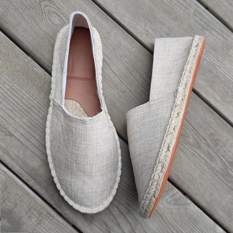 Summer Linen Sole Shoes Straw Retro Fisherman Shoes Cloth Shoes Men's Lazy Shoes Casual Shoes Canvas Shoes Men's Shoes Trendy Shoes