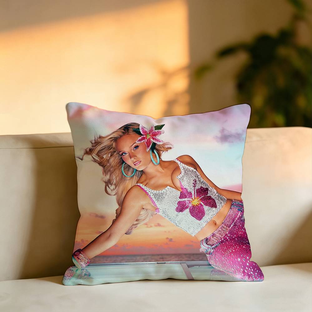 Pop Singer KKlava Koka Pillow Case Square DoubleSided Sofa Cushion Cover Bedroom Bedside Pillow