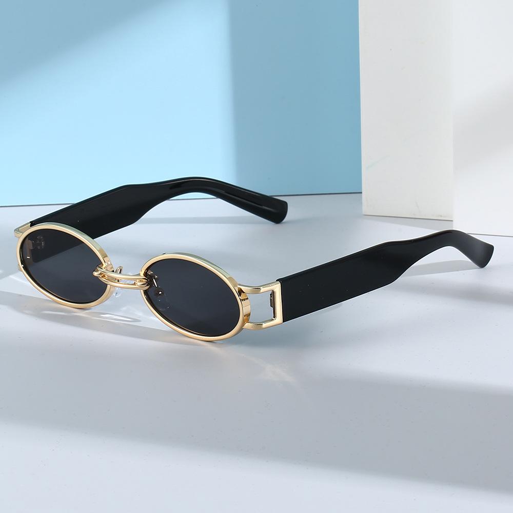 Fashion Punk Square Sunglasses Women Luxury Brand Small Frame Sun Glasses Female Oval Metal Mirror Sun Glasses