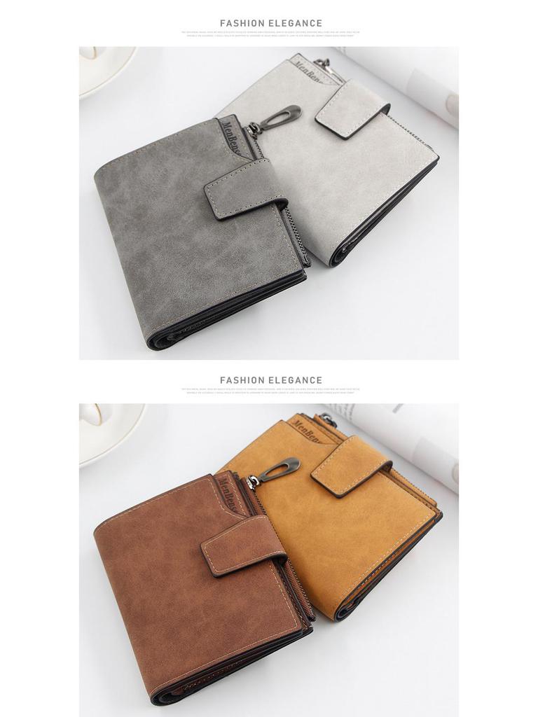 New Women's Large-Capacity Frosted Leather Wallet with Zipper, Buckle, and Multi-Card Slots