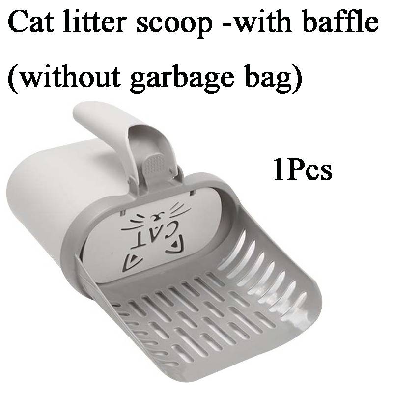 Katzenstreuschaufel mit Halter Katzenstreuschaufel mit integriertem abnehmbarem Abfallbehälter Große tragbare Katzenkot-Schaufel