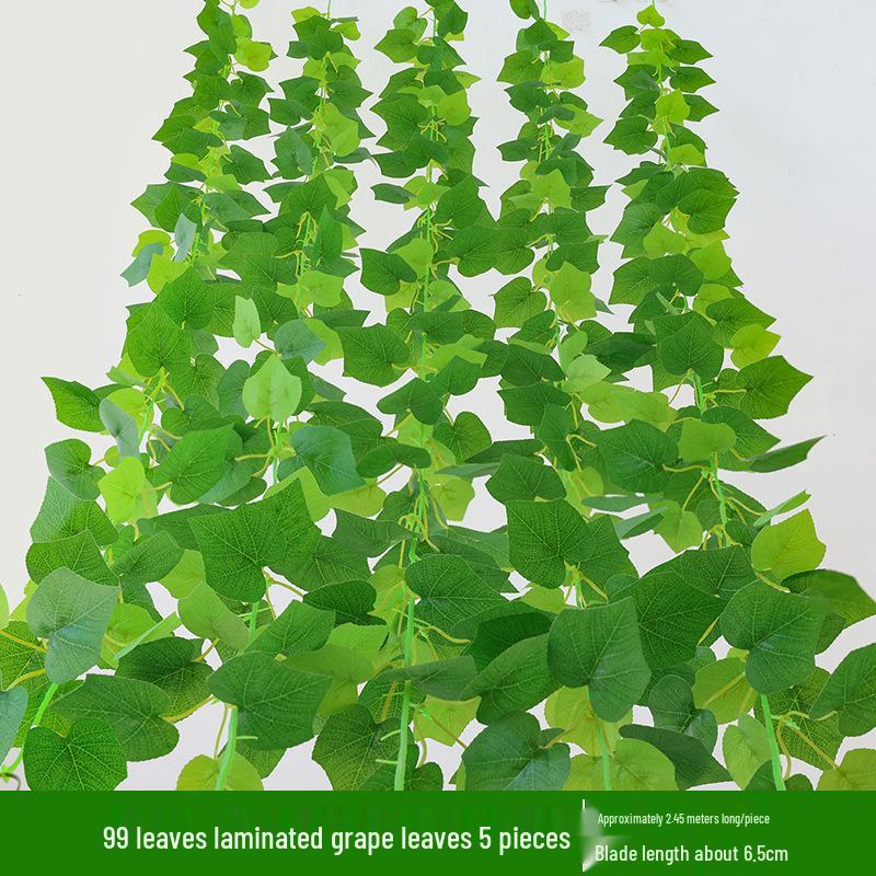 Artificial Green Leaf Grape Vine with Grape Leaves for Ceiling Decoration