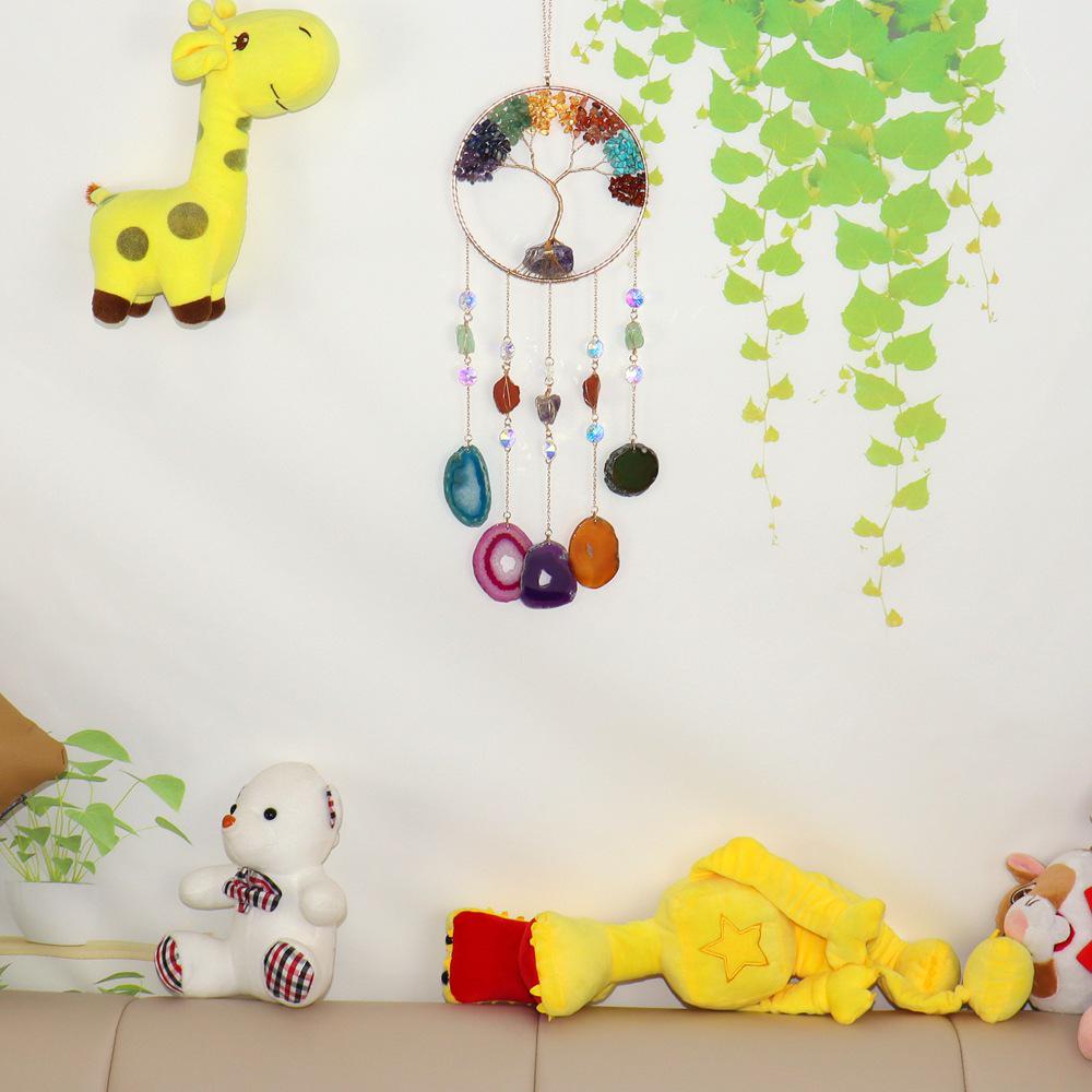 Handmade Nordic Dreamcatcher Crystal Wind Chime Room Decor - Tree of Life Design T136