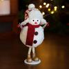Scarf Hat Cartoon Christmas Snowman Ornaments White Soft Snowman Statue Knitted Simulation Xmas Decoration Wedding Party