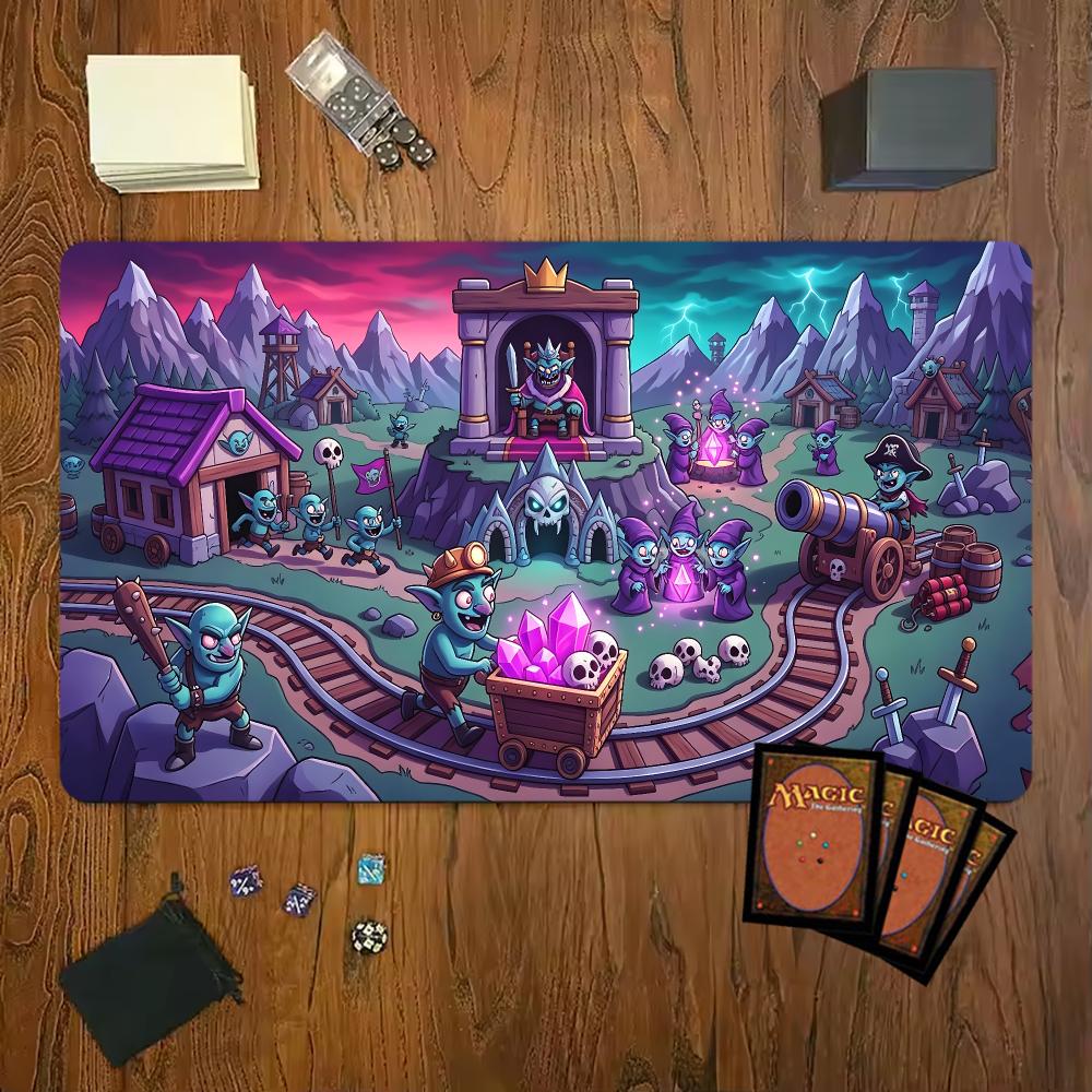 Cartoon Fantasy Goblin Kingdom Gaming Mouse Pad Playmat 24x14 Mtg Tcg Office Desk Mat For Work Game Pc Laptop Carpet Mousepad