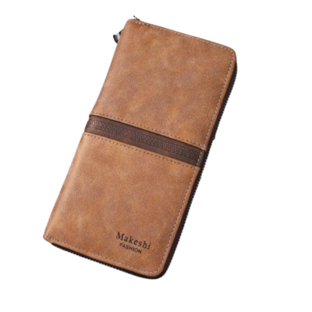 

Винтажная сумка-холдер для визиток, портативный мужской длинный кошелек, подарок для мужчин, сумка для монет, мужской аксессуар кофейный