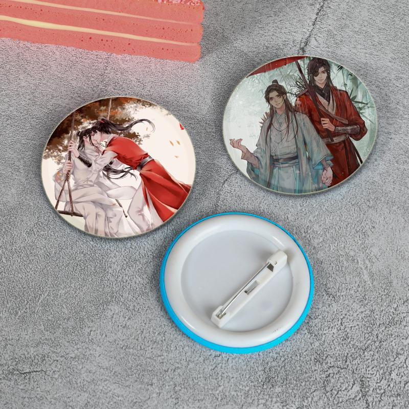 32/44/58 mm Anime Heaven Official's Blessing Badge Hua Cheng/Xie Lian Cartoon-Broschen, handgefertigt, niedliche Emaille-Anstecker als Schmuck, Geschenk-Accessoire