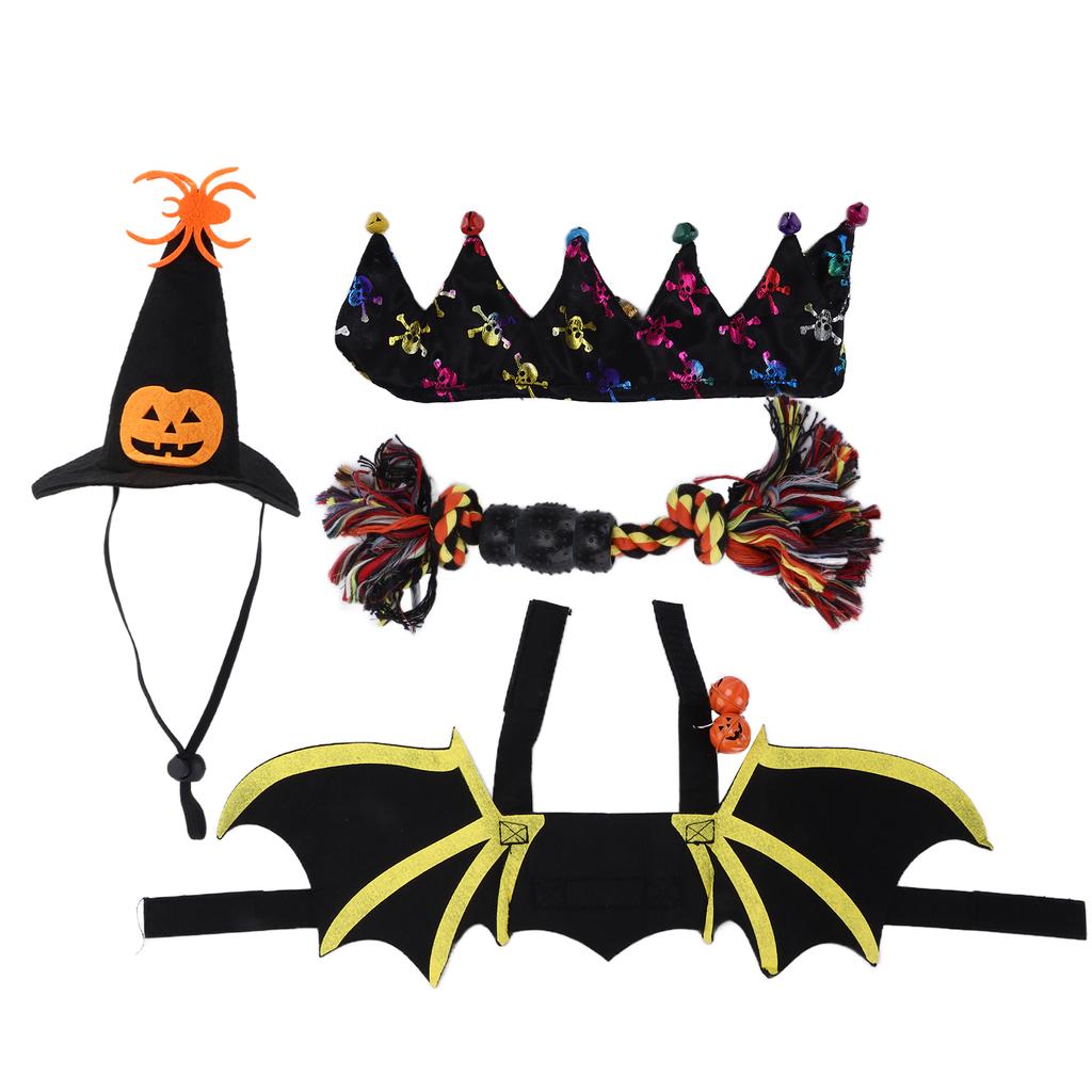 4 Pieces Halloween Bat Pet Costume Dog Costume Dress Up Accessories for Cats Cosplay Party Decoration