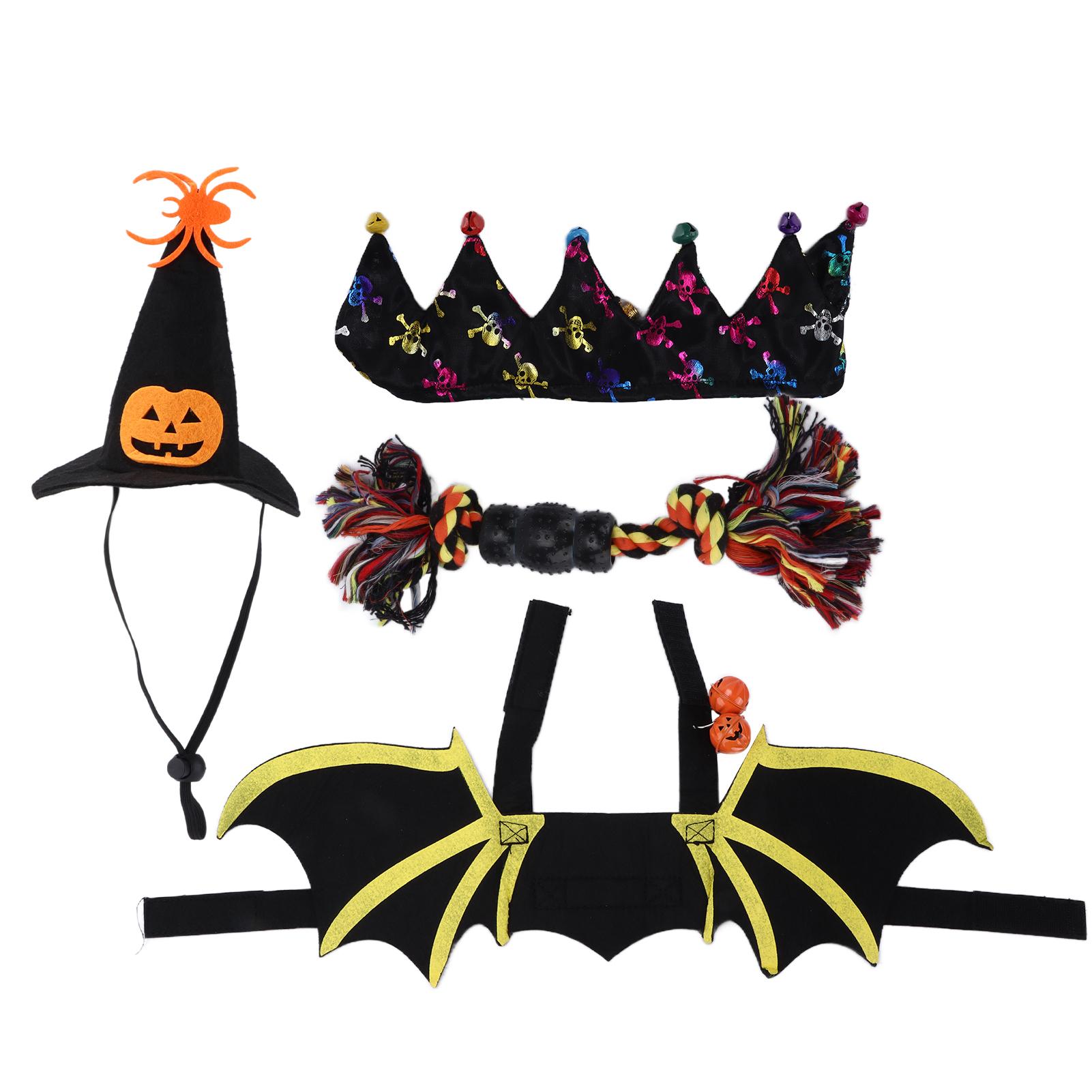 

4 Pieces Halloween Bat Pet Costume Dog Costume Dress Up Accessories for Cats Cosplay Party Decoration S