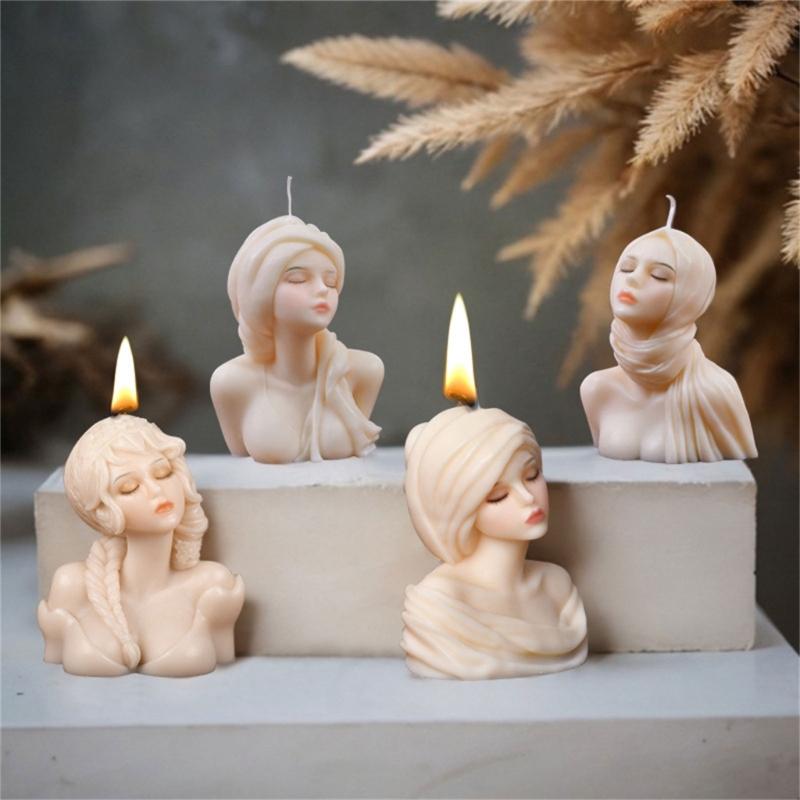 Silicone Molds Girl Portrait Candle Molds Epoxy Resin Molds Castings Molds Ornament Plasters Molds Candle Making Molds