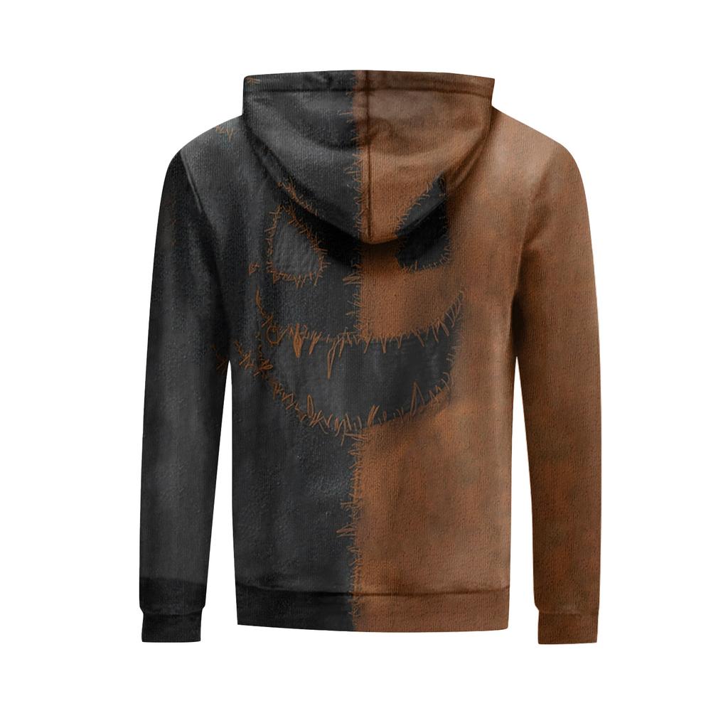 Men's Casual Long-Sleeved Zippered Hooded Sweatshirt Jacket