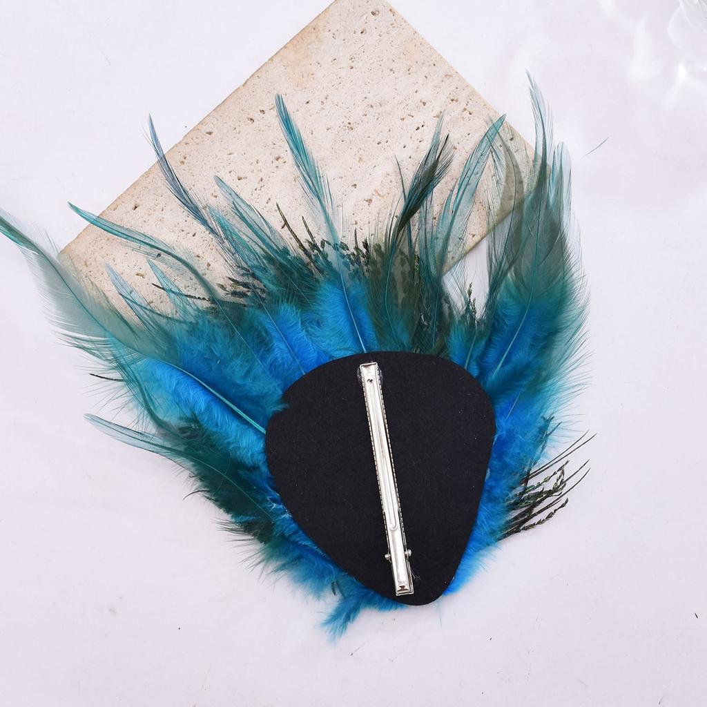 Elegant Peacock Feathery Hair Clip Vintage Inspired Peacock Feathered Hairpin Stylish Hairpin for Bridal Attire