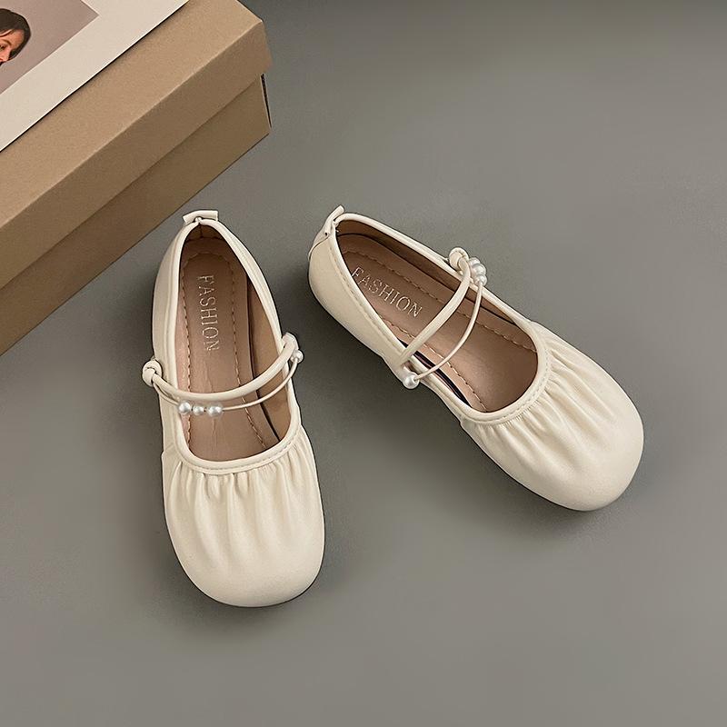 Retro Xiaoxiangfeng Silver Mary Jane Women's Shoes Spring and Summer New Light Mouth Soft Sole Single Shoes with Skirts Evening Shoes