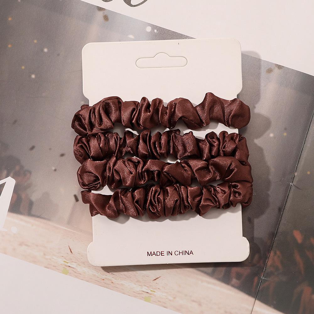 Cross-border Satin Hair Tie & Headband Set - Pig Intestine Style, Simple Ponytail, Leather Bun Tie